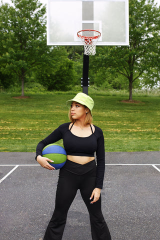 Lime Green Corduroy Satin Lined Bucket Hat