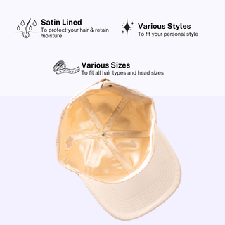 Beige Satin Lined Baseball Cap