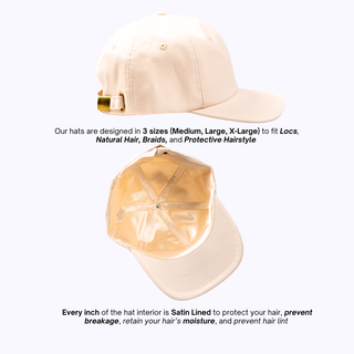 Beige Satin Lined Baseball Cap