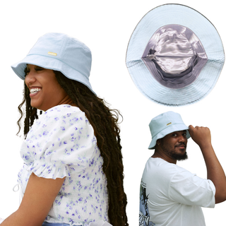 Light Blue Corduroy Satin Lined Bucket Hat