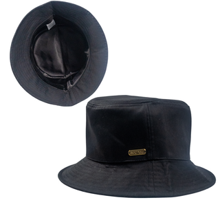Kids - Basic Black Satin Lined Bucket Hat