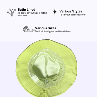 Lime Green Corduroy Satin Lined Bucket Hat