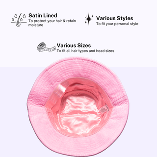 Baby Pink Corduroy Satin Lined Bucket Hat for Kids