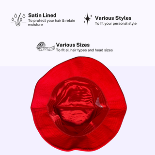 Kids - Red Corduroy Satin Lined Bucket Hat