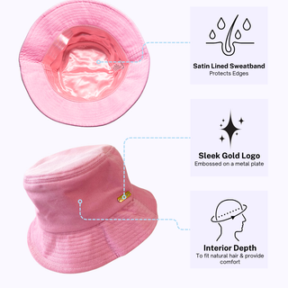 Baby Pink Corduroy Satin Lined Bucket Hat for Kids