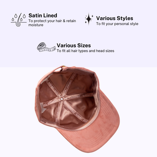 Pink Vegan Suede Satin Lined Baseball Cap