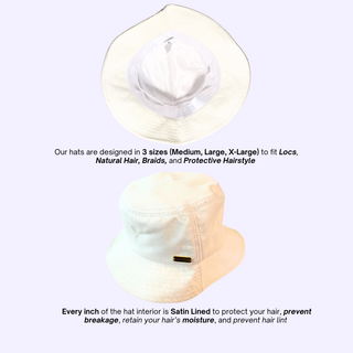 White Corduroy Satin Lined Bucket Hat