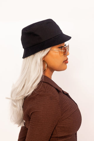 Basic Black Satin Lined Bucket Hat