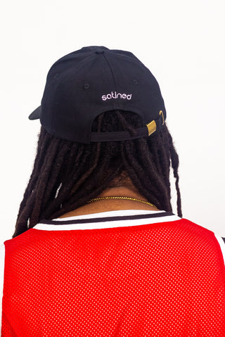 Black Satin Lined Baseball Cap