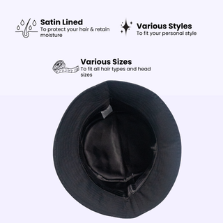 Basic Black Satin Lined Bucket Hat