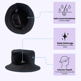 Basic Black Satin Lined Bucket Hat