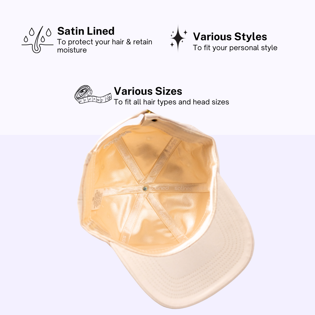 Beige Satin Lined Baseball Cap - Main Image