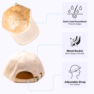 Beige Satin Lined Baseball Cap