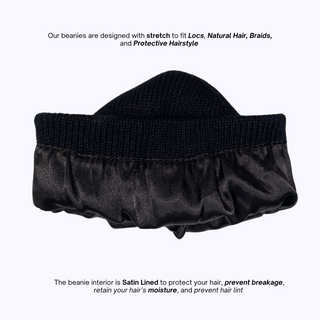 Basic Black Satin Lined Beanie