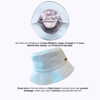 Light Blue Corduroy Satin Lined Bucket Hat