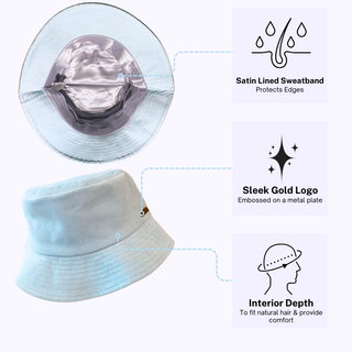 Kids - Light Blue Corduroy Satin Lined Bucket Hat