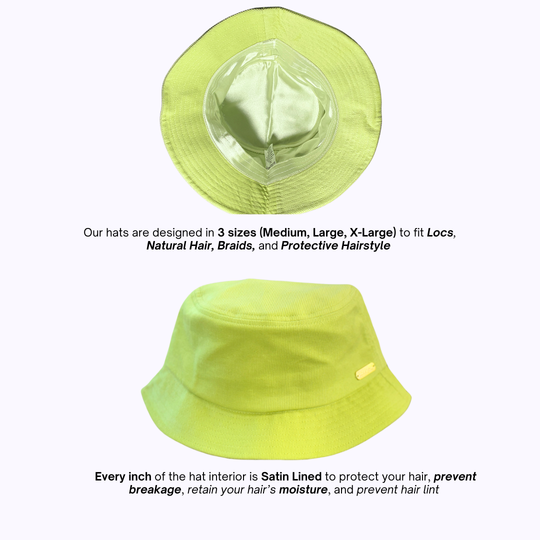Lime Green Corduroy Satin Lined Bucket Hat – Perfectly Satined