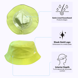 Lime Green Corduroy Satin Lined Bucket Hat