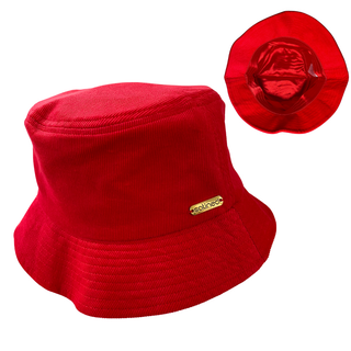 Kids - Red Corduroy Satin Lined Bucket Hat
