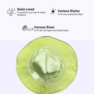 Kids - Lime Green Corduroy Satin Lined Bucket Hat