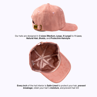 Pink Vegan Suede Satin Lined Baseball Cap