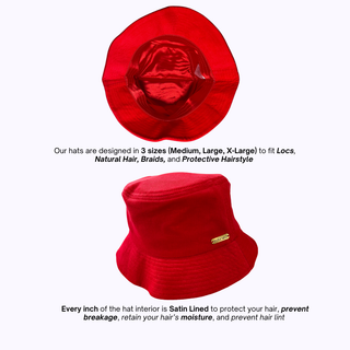Red Corduroy Satin Lined Bucket Hat