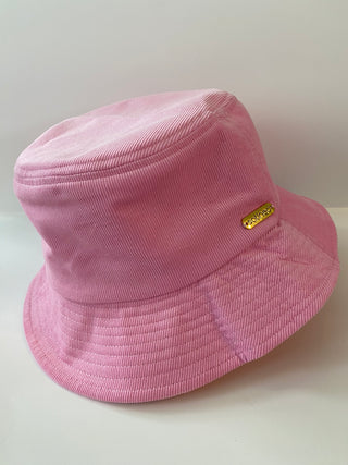 Baby Pink Corduroy Satin Lined Bucket Hat