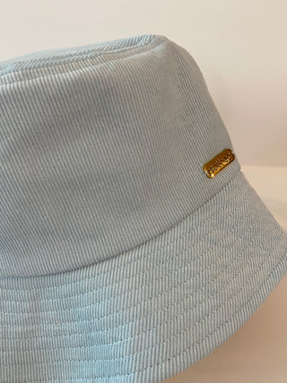 Light Blue Corduroy Satin Lined Bucket Hat